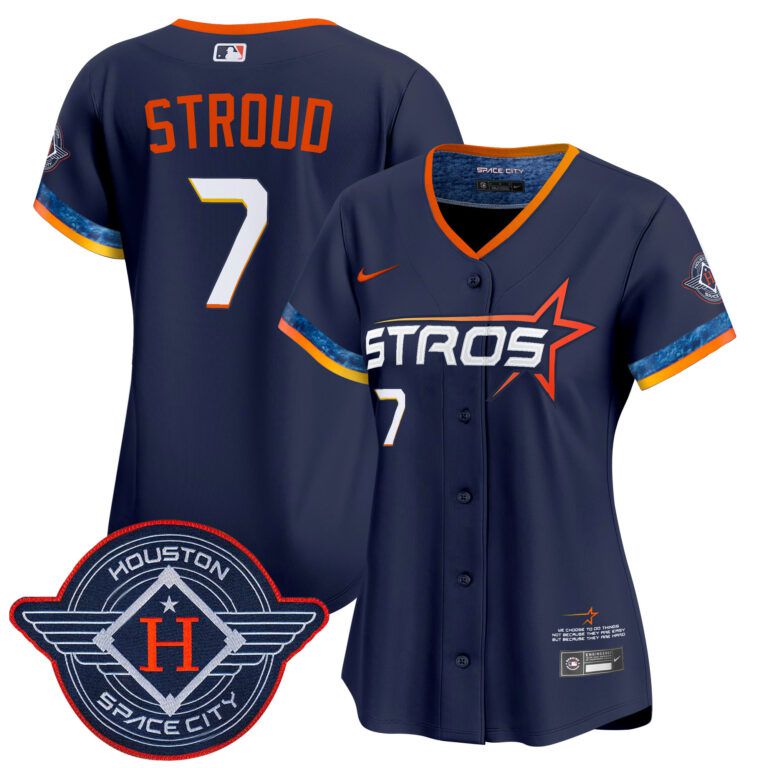 Women Houston Astros #7 Stroud blue 2025 City Connect Vapor Limited Stitched Jersey->women mlb jersey->Women Jersey